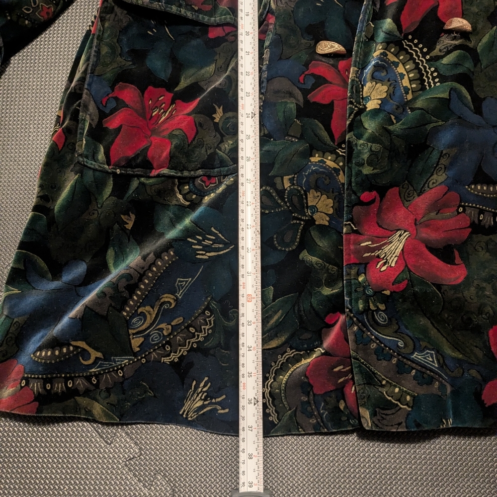 Floral Hooded Women's Coat - Picture 8 of 10